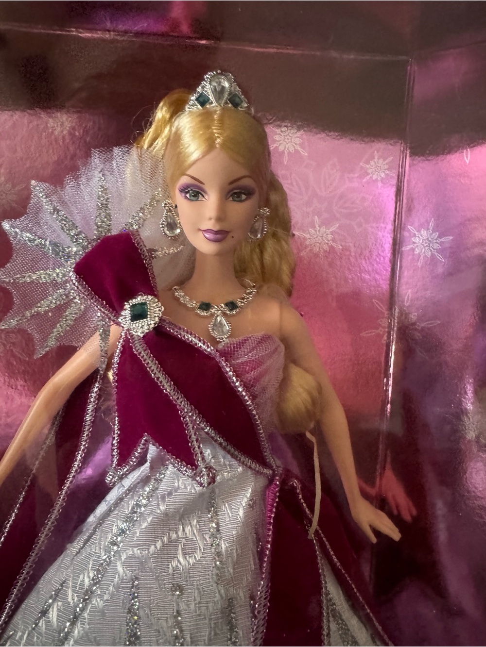 Barbie Pink and White Holiday Collector Doll Tin by Barbie - Picture 2 of 10